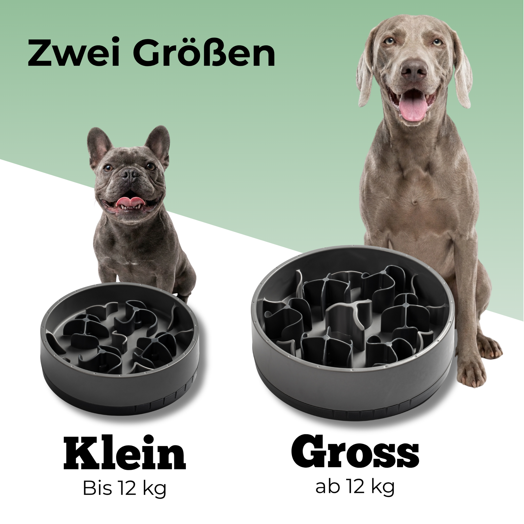 SoulBowl Hunti (Grau) / Groß: Zwei Größen – Klein bis 12 kg, Groß ab 12 kg