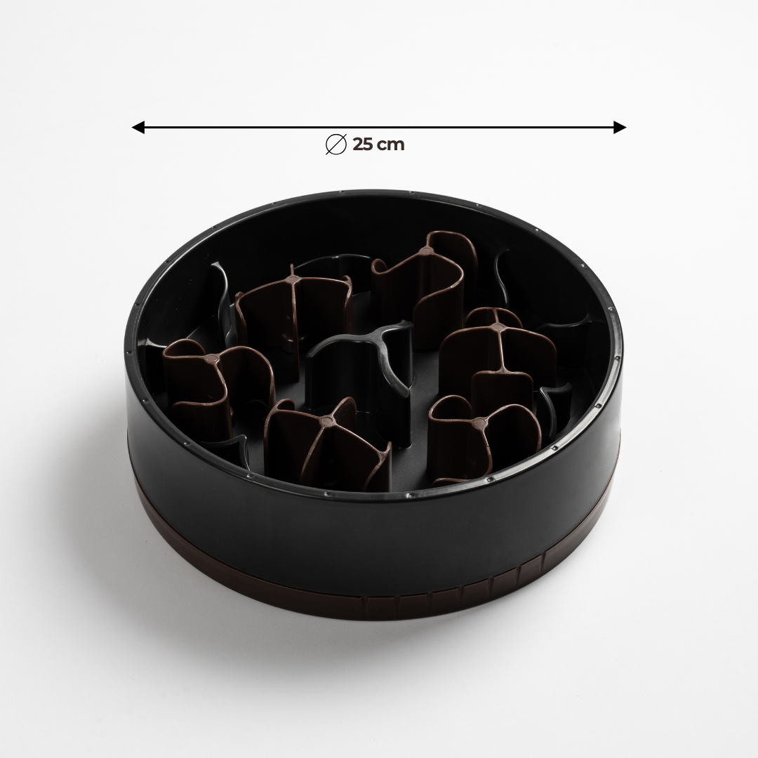 SoulBowl Daisy (Schwarz) Groß, Durchmesser 25 cm, mit verstellbarem Puzzle