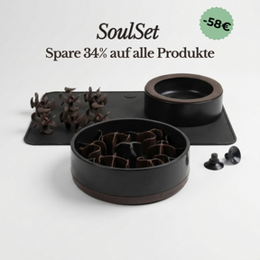 SoulSet Daisy (Schwarz) Groß: SoulBowl, Wassernapf, Unterlage, Spins und Saugnäpfe